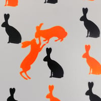 Image 4 of Bunny Love (Fluoro Orange & Black Stencil)