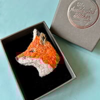 Image 3 of Matilda Fox Hand Embroidered Brooch