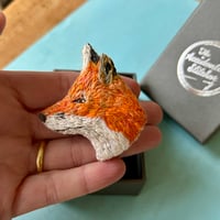 Image 2 of Matilda Fox Hand Embroidered Brooch