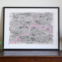 Image 1 of Music Map Of London (Pink Thames)