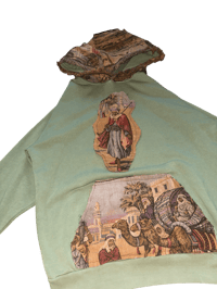 Image 2 of Olive Recycled Tapestry Hoodie 