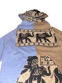 Image 2 of Tan/Blue Tapestry Hoodie