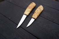 Image 1 of Wood Carving Tools Set N690 Steel Birch Burl (Cap) Handles