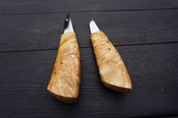 Image 3 of Wood Carving Tools Set N690 Steel Birch Burl (Cap) Handles