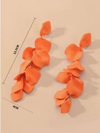 Image 2 of Stream of Petals Earrings- Orange