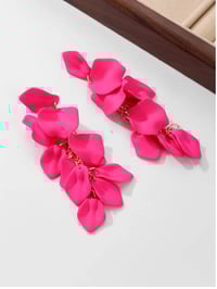 Image 2 of Stream of Petals Earrings- Pink