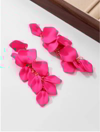 Image 1 of Stream of Petals Earrings- Pink