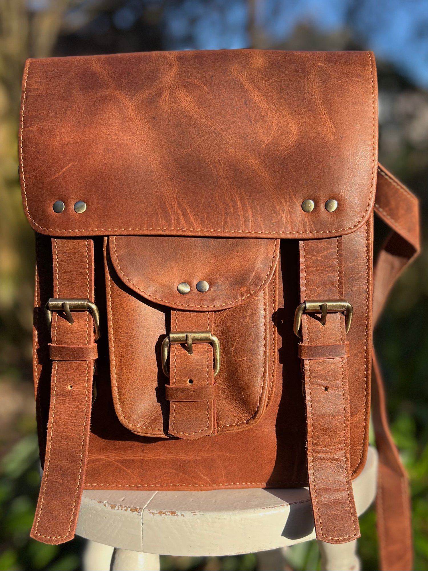 Image of 11”x9” - Ipad-Size #7A - Buffalo ‘Crunch’ Rectangle 2 Buckles