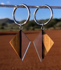 Orecchini legno e resina - Diamante PALO SANTO 