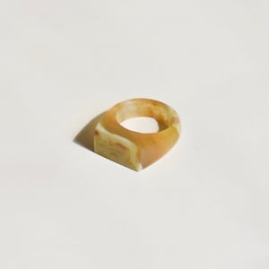 Image of Vietnam Moss Agate rectangle face signet ring