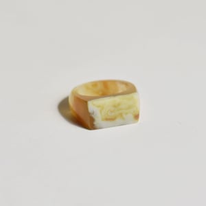 Image of Vietnam Moss Agate rectangle face signet ring