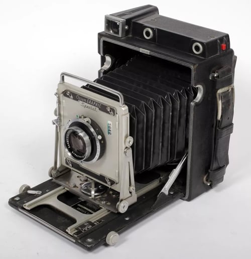 Image of Graflex Crown Graphic 4X5 Camera w/ Schneider 135mm lens + film + holders #5642