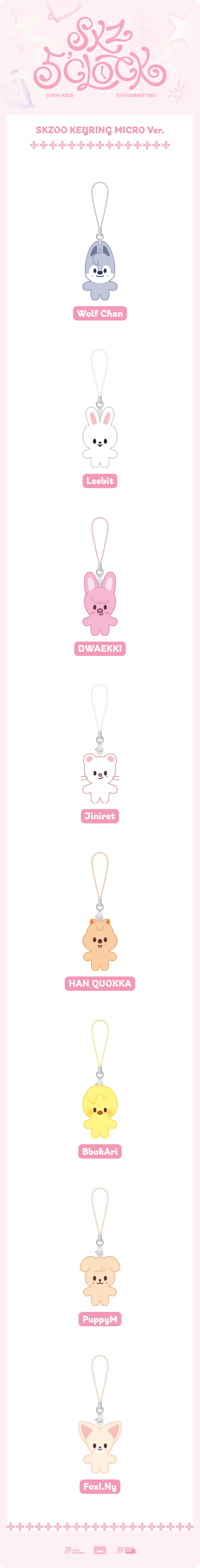 Image of [PRE-ORDER] Stray Kids (SKZ 5’CLOCK) SKZOO Keyring (Micro Ver.)