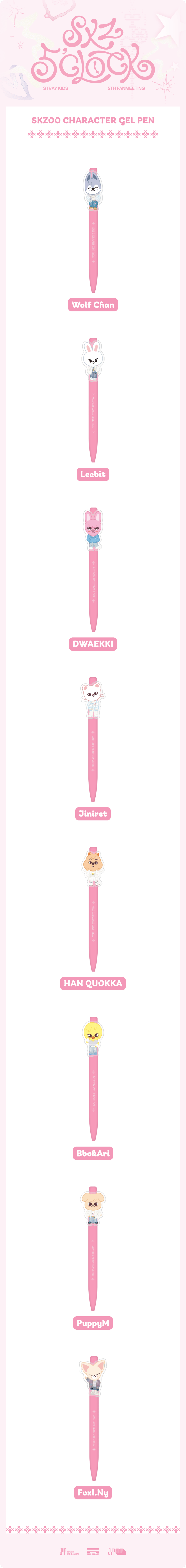 Image of [PRE-ORDER] Stray Kids (SKZ 5’CLOCK) SKZOO Character Gel Pen