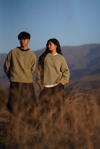 Image 2 of Sage Green Waffle Knit Thermal 