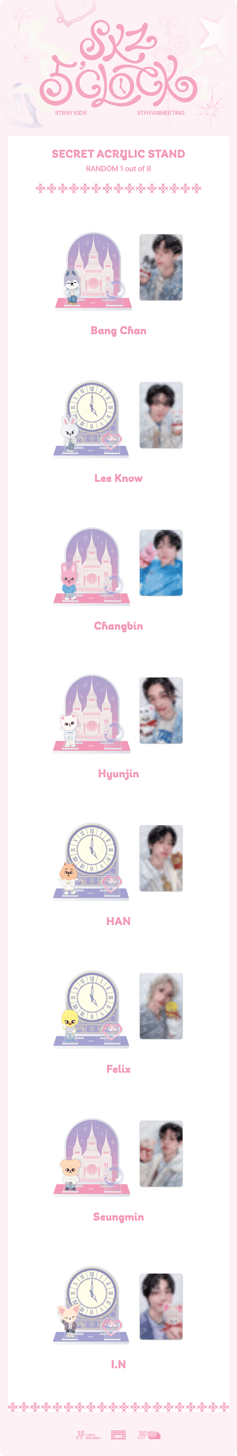 Image of [PRE-ORDER] Stray Kids (SKZ 5’CLOCK) Secret Acrylic Stand