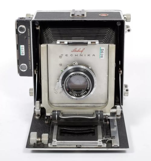 Image of Linhof Super Technika II 4X5 field camera w/ 135mm lens + film + holders #5636