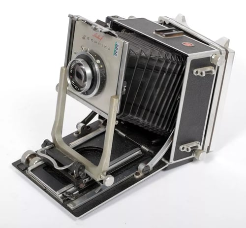 Image of Linhof Super Technika II 4X5 field camera w/ 135mm lens + film + holders #5636