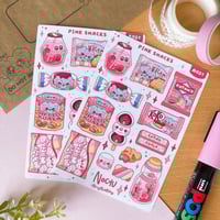 Image 2 of Pink Snacks Sticker Sheet