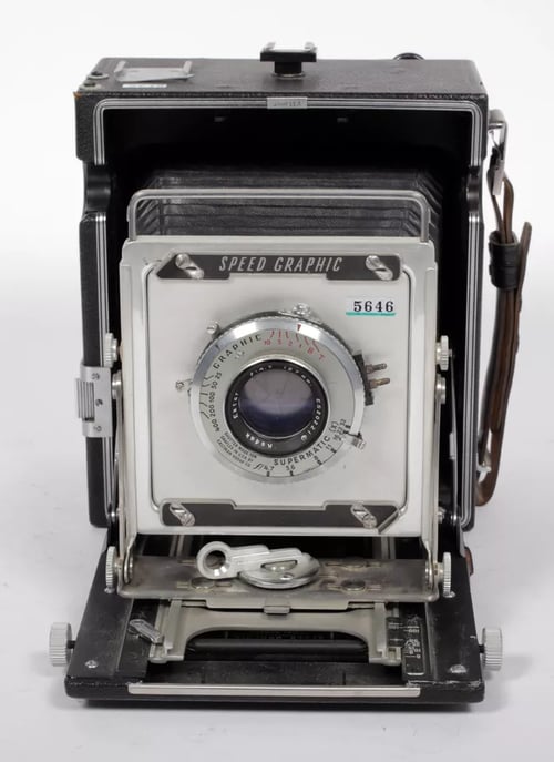 Image of Graflex Crown Graphic 4X5 Camera w/ Ektar 127mm lens + film + holders #5646