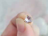 Image 4 of Heart Stud Earrings - Minimalist Romantic Crystal Jewelry in Antique Gold-Tone Post Earring