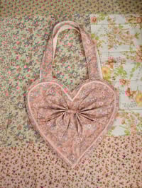 Image 1 of Heart Tote Bag (Pink Florals)