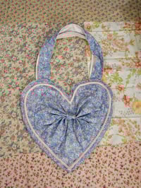 Image 1 of Heart Tote Bag (Blue Florals)