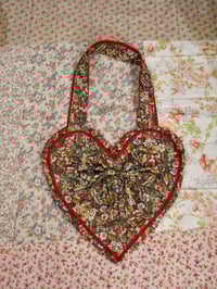 Image 1 of Heart Tote Bag (Dark Florals) 