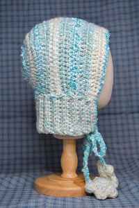 Image 2 of Lucky Star Bonnet (Icy Blue + Cream)