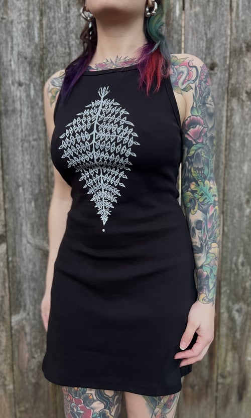 Image of FERN HI NECK RIBBED DRESS