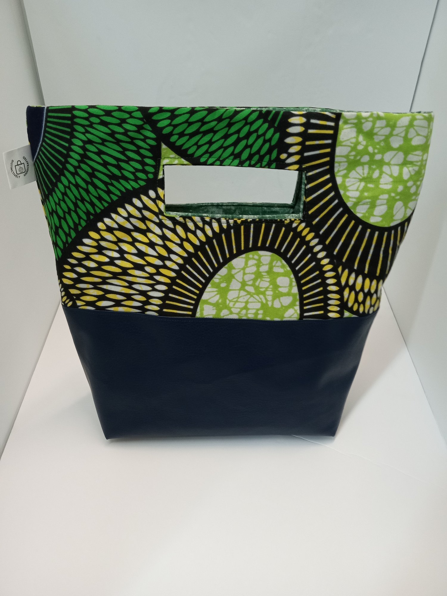 Image of Green Tote Bag with handle cut outs (free shipping for this bag)