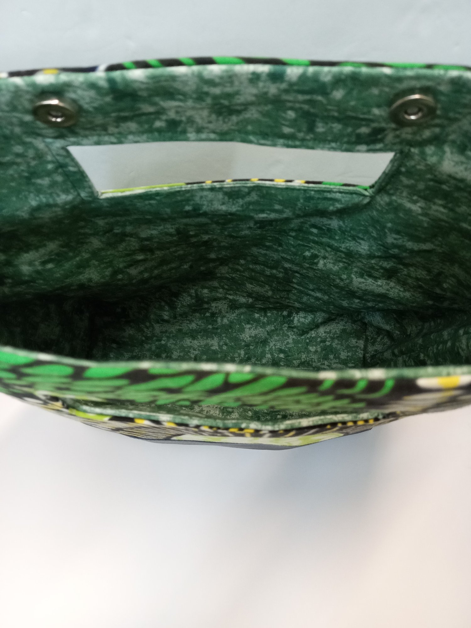 Image of Green Tote Bag with handle cut outs (free shipping for this bag)
