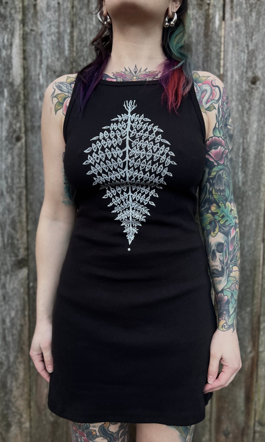 Image of FERN HI NECK RIBBED DRESS