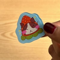 Image 2 of Strawberry Cat Acrylic Pin