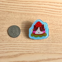 Image 1 of Strawberry Cat Acrylic Pin