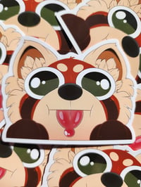 Peaking Red Panda Sticker