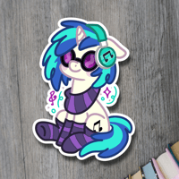 Vinyl Scratch Vibing My Little Pony Inspired Matte Vinyl Sticker