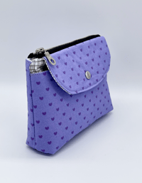 Image 2 of Purple Hearts Zippy Pouch With Flap 