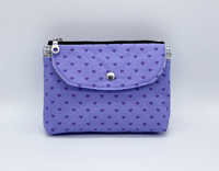 Image 1 of Purple Hearts Zippy Pouch With Flap 