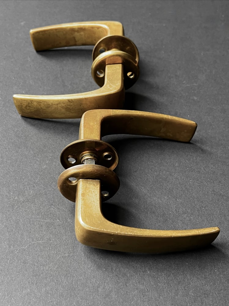 Image of Two Pairs of Finnish Brass Door Handles