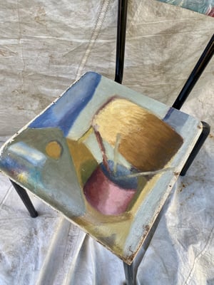 Image of painting chair - painting of a chair on a chair