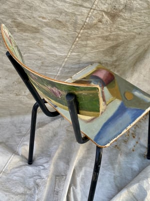 Image of painting chair - painting of a chair on a chair