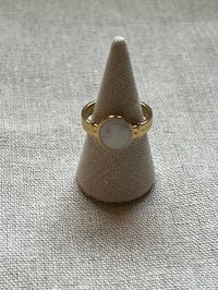 Image 3 of Stainless Steel Adjustable Ring White Stone 