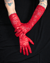 Image 4 of The DARLING red lace gloves