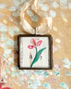 Pink tulip ~ original collage in locket