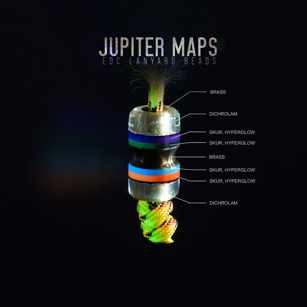 Jupiter Maps EDC lanyard beads (GLOW)