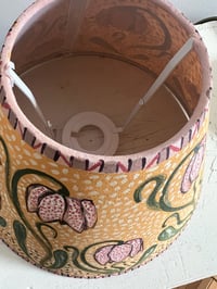 Image 4 of Fritillaria - a hand painted fabric lampshade, 25cm width base