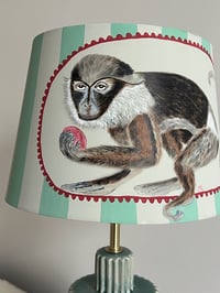 Image 3 of Darwin - a hand painted fabric lampshade, 30cm width base