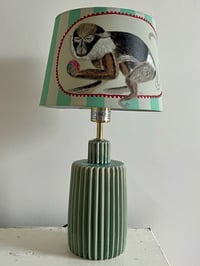 Image 4 of Darwin - a hand painted fabric lampshade, 30cm width base