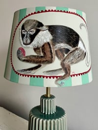 Image 2 of Darwin - a hand painted fabric lampshade, 30cm width base